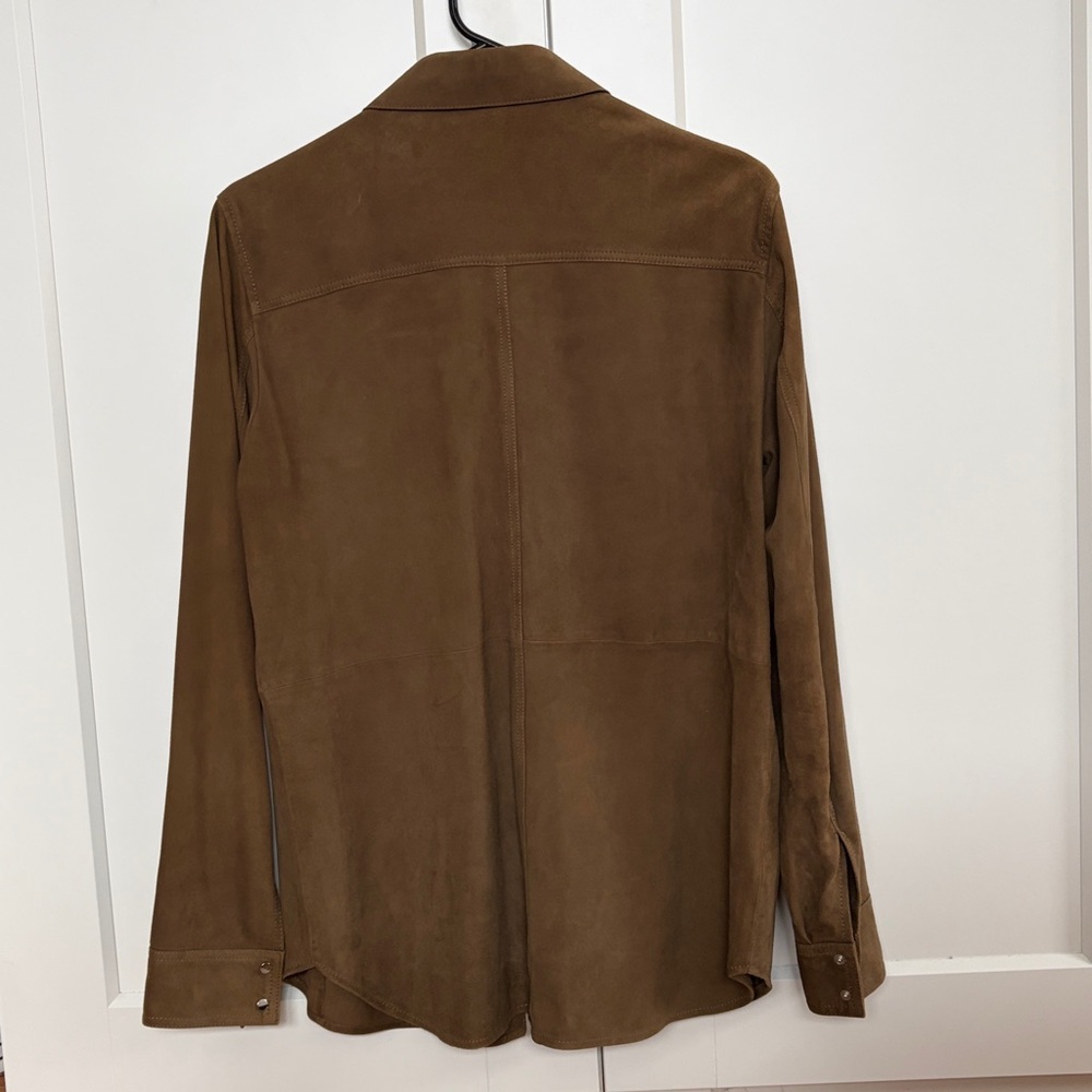 Massimo Dutti brown suede leather jacket shirt medium - Picture 5 of 5